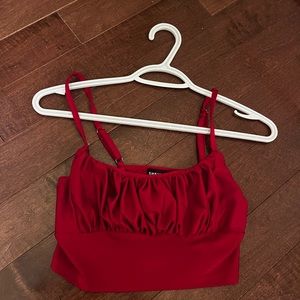 Red Shein crop top with straps